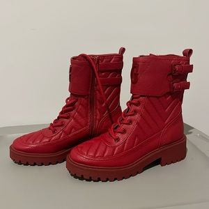 Red guess boots